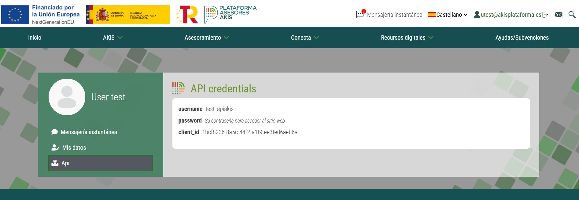 erabiltzaile-kontuko API atalaren irudia